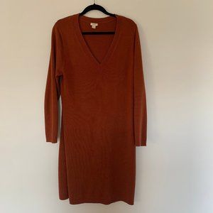 J. Crew Burnt Orange Sweater Dress